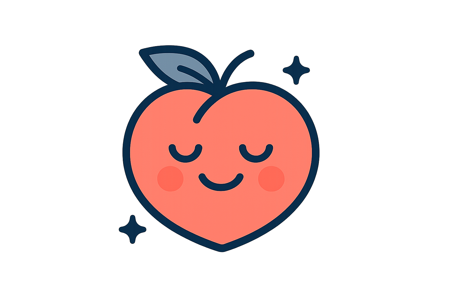 happy peach icon